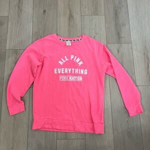 Victorias Secret Pink Hot Pink Oversized Sweatshirt Size S